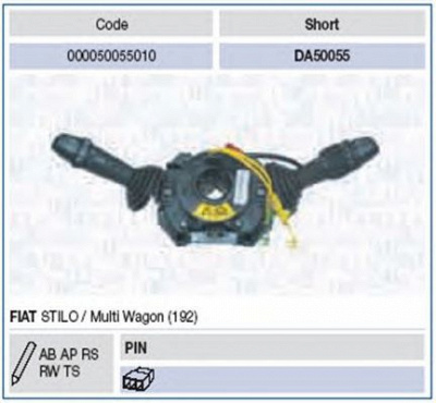 MAGNETI MARELLI 000050055010 -  Выключатель на колонке рулевого управления